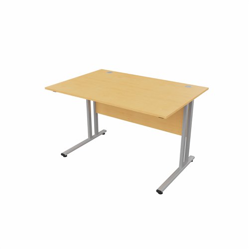 EnviroDesk Straight Desk 1185x800mm Grey leg, Beech Top  