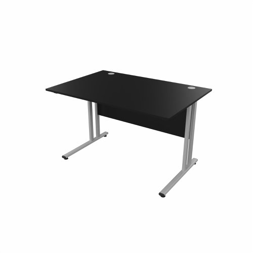 EnviroDesk Straight Desk 1185x800mm Grey leg, Black Top  