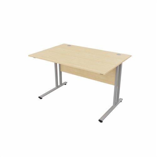 EnviroDesk Straight Desk 1185x800mm Grey leg, Maple Top  