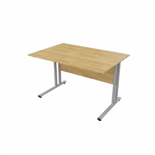 EnviroDesk Straight Desk 1185x800mm Grey leg, Oak Top  