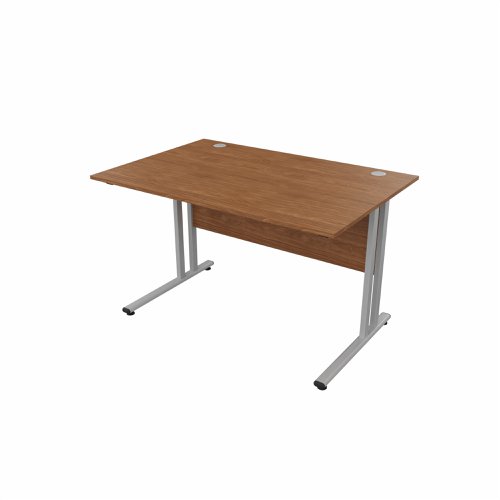 EnviroDesk Straight Desk 1185x800mm Grey leg, Walnut Top  