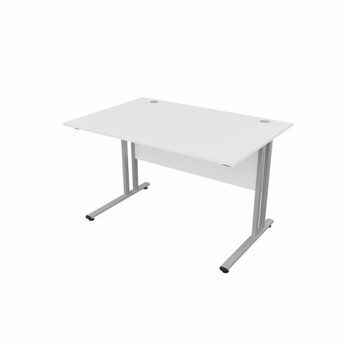 EnviroDesk Straight Desk 1185x800mm Grey leg, White Top  