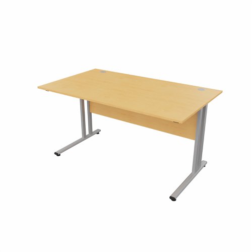 EnviroDesk Straight Desk 1385x800mm Grey leg, Beech Top  
