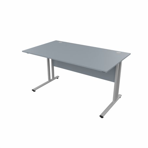 EnviroDesk Straight Desk 1385x800mm Grey leg, Grey Top  