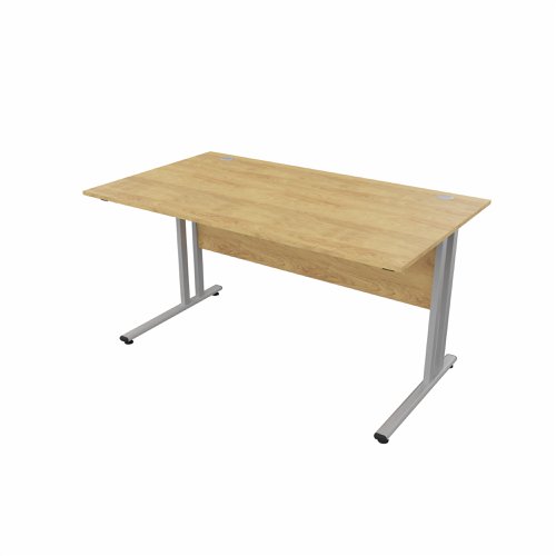 EnviroDesk Straight Desk 1385x800mm Grey leg, Oak Top  