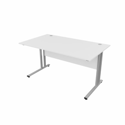 EnviroDesk Straight Desk 1385x800mm Grey leg, White Top  