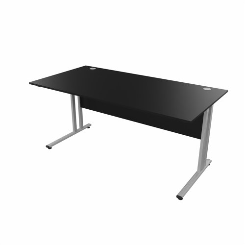 EnviroDesk Straight Desk 1585x800mm Grey leg, Black Top  