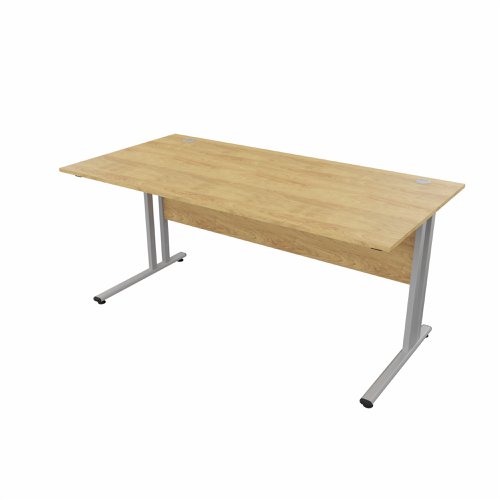 EnviroDesk Straight Desk 1585x800mm Grey leg, Oak Top  