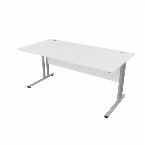 EnviroDesk Straight Desk 1585x800mm Grey leg, White Top  