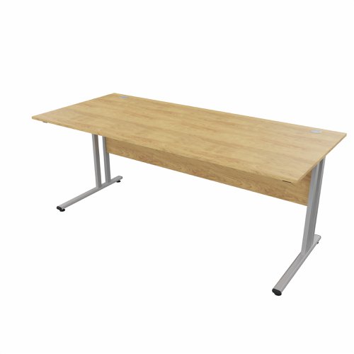 EnviroDesk Straight Desk 1785x800mm Grey leg, Oak Top  