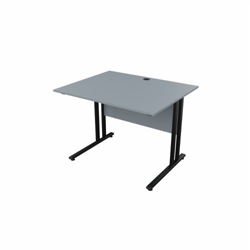 EnviroDesk Straight Desk 985x800mm Black leg, Grey Top  