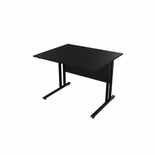 EnviroDesk Straight Desk 985x800mm Black leg, Black Top  
