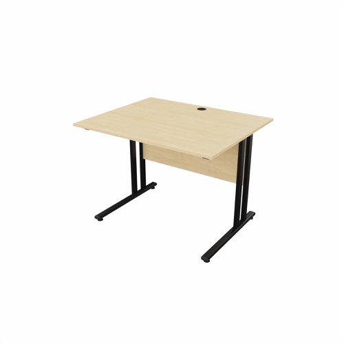 EnviroDesk Straight Desk 985x800mm Black leg, Maple Top  
