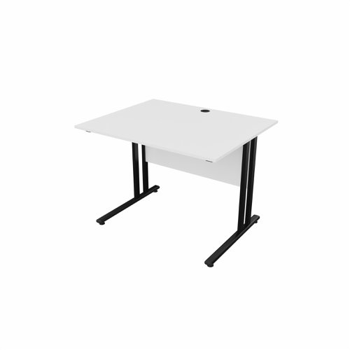 EnviroDesk Straight Desk 985x800mm Black leg, White Top  