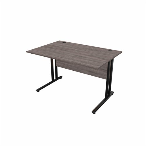 EnviroDesk Straight Desk 1185x800mm Black leg, Grey Oak Top