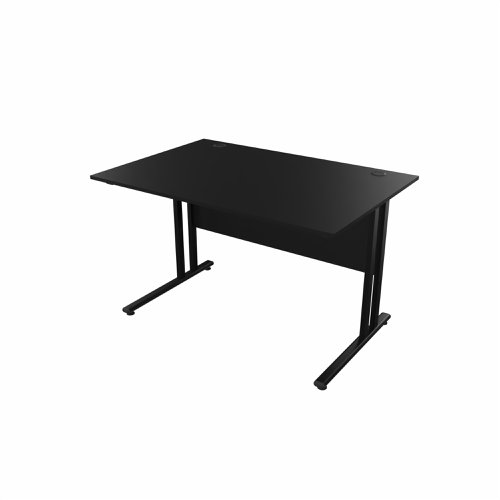 EnviroDesk Straight Desk 1185x800mm Black leg, Black Top  