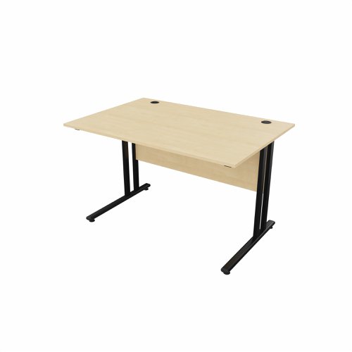 EnviroDesk Straight Desk 1185x800mm Black leg, Maple Top  