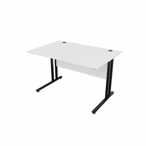 EnviroDesk Straight Desk 1185x800mm Black leg, White Top  