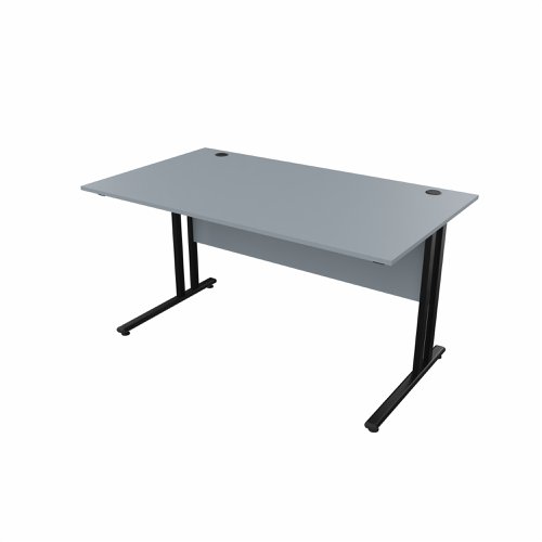 EnviroDesk Straight Desk 1385x800mm Black leg, Grey Top  