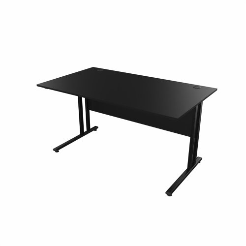EnviroDesk Straight Desk 1385x800mm Black leg, Black Top  