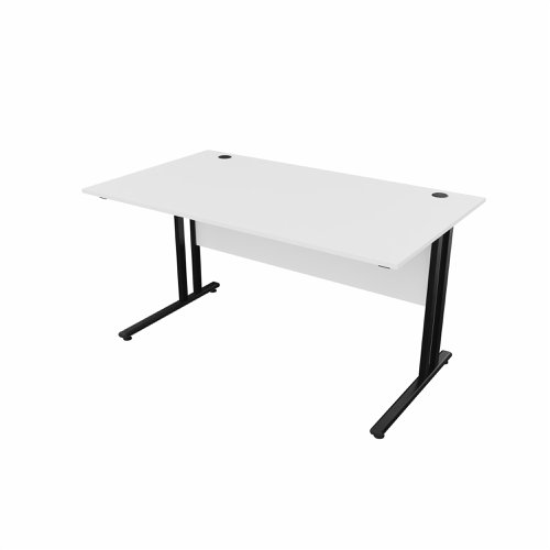 EnviroDesk Straight Desk 1385x800mm Black leg, White Top  