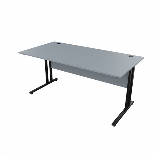 EnviroDesk Straight Desk 1585x800mm Black leg, Grey Top  