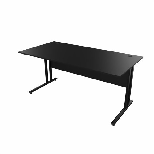 EnviroDesk Straight Desk 1585x800mm Black leg, Black Top  