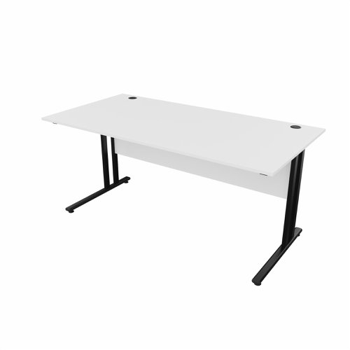 EnviroDesk Straight Desk 1585x800mm Black leg, White Top  