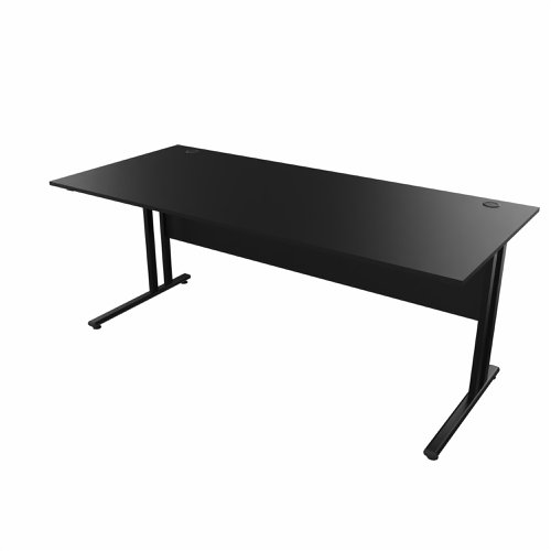 EnviroDesk Straight Desk 1785x800mm Black leg, Black Top  