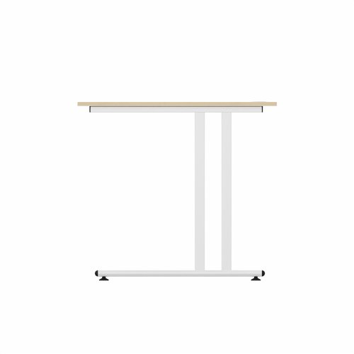 EnviroDesk Straight Desk 985x800mm White leg, Maple Top  