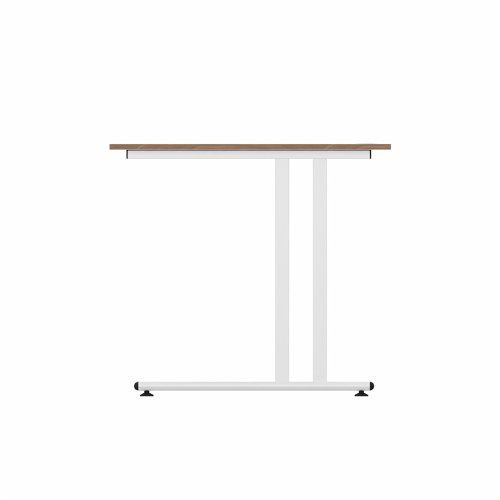 EnviroDesk Straight Desk 985x800mm White leg, Walnut Top  
