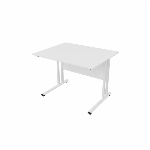 EnviroDesk Straight Desk 985x800mm White leg, White Top  