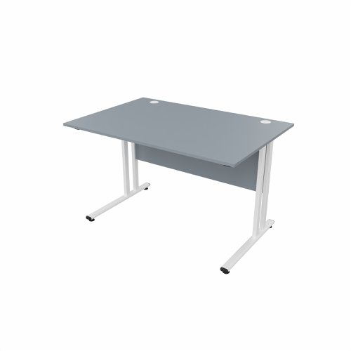 EnviroDesk Straight Desk 1185x800mm White leg, Grey Top  