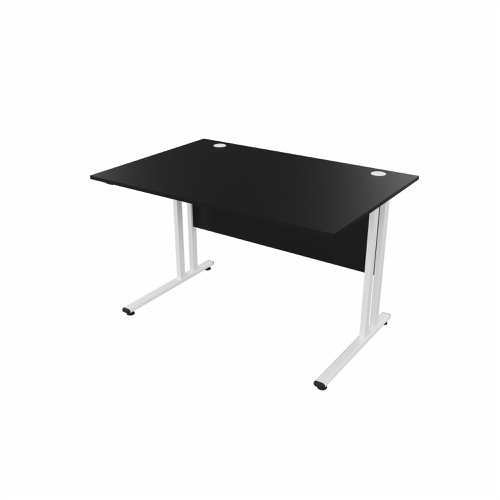 EnviroDesk Straight Desk 1185x800mm White leg, Black Top  