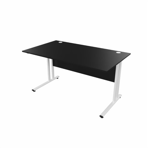 EnviroDesk Straight Desk 1385x800mm White leg, Black Top  