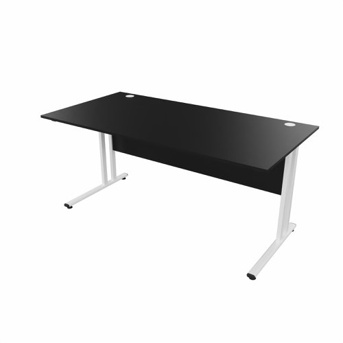 EnviroDesk Straight Desk 1585x800mm White leg, Black Top  