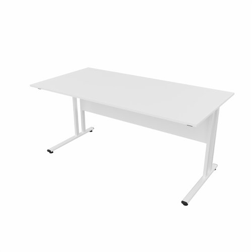 EnviroDesk Straight Desk 1585x800mm White leg, White Top  