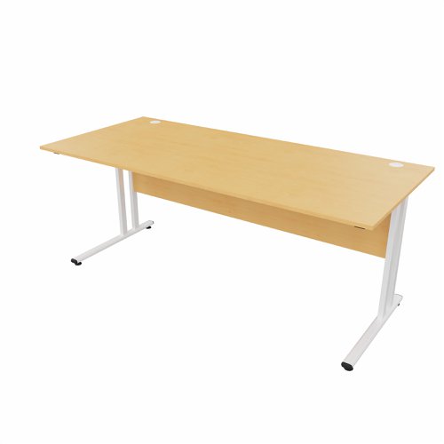 EnviroDesk Straight Desk 1785x800mm White leg, Beech Top  