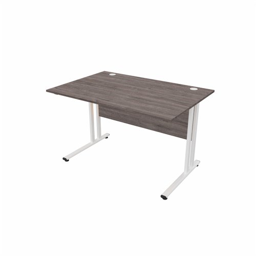 EnviroDesk Straight Desk 1785x800mm White Leg, Grey Oak Top