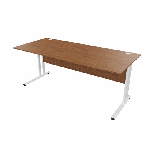 EnviroDesk Straight Desk 1785x800mm White leg, Walnut Top  