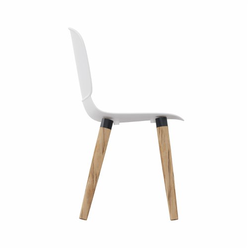 LORCA II wooden legged chair in White