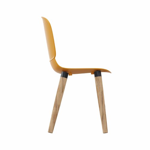 LORCA II wooden legged chair in Yellow