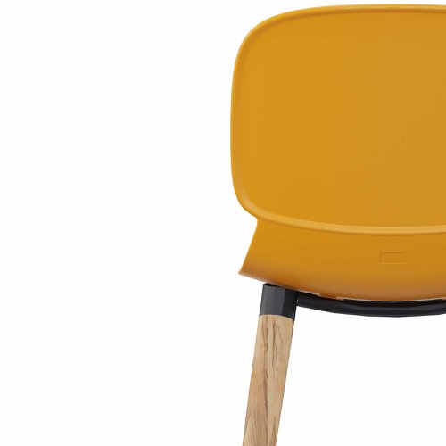 LORCA II wooden legged chair in Yellow