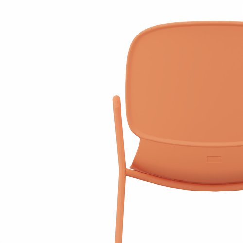 LORCA VI 4 legged chair with armrest in Coral