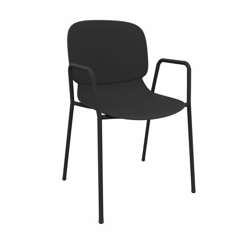 LORCA VI 4 legged chair with armrest in Black 