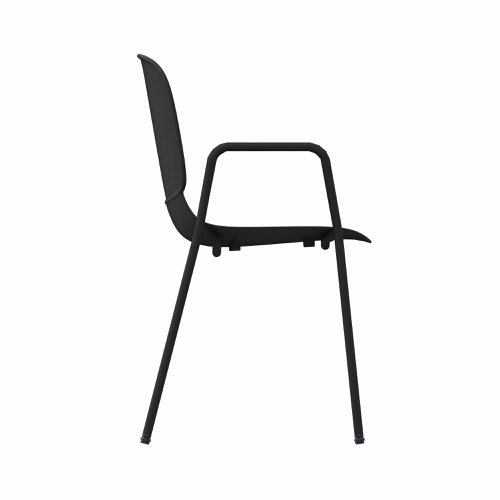 LORCA VI 4 legged chair with armrest in Black 