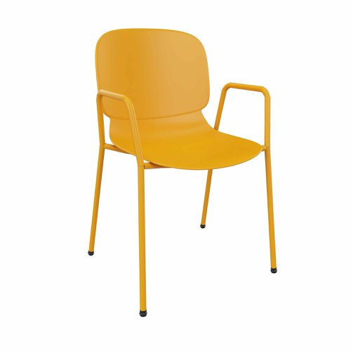 LORCA VI 4 legged chair with armrest in Yellow