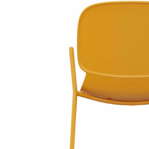 LORCA VI 4 legged chair with armrest in Yellow