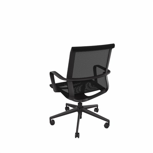 Curve Mesh Chair with fixed shaped arms in Black