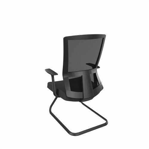 Power Cantilever Meeting Chair with fixed Arms Black